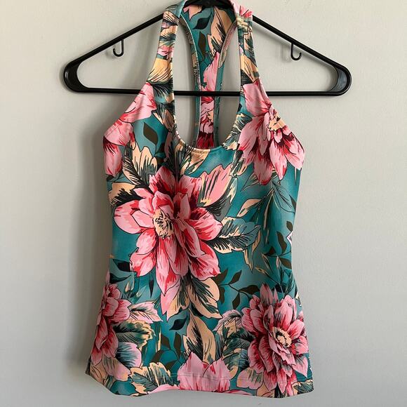 Show Me Your Mumu Moves Venus Racerback Tank Pink Floral Tropical Activewear XS - Picture 1 of 6
